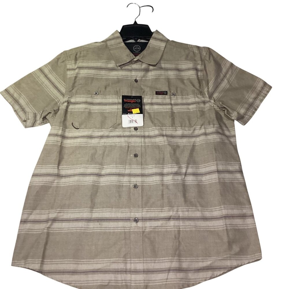 Wrangler Men's All Teran Gear Breeze Shirt ATG Size Large Beige/Brown New W Tags